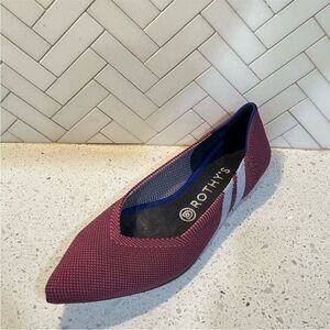 Rothy’s The Point Flats Magenta Racing Stripe Size 9